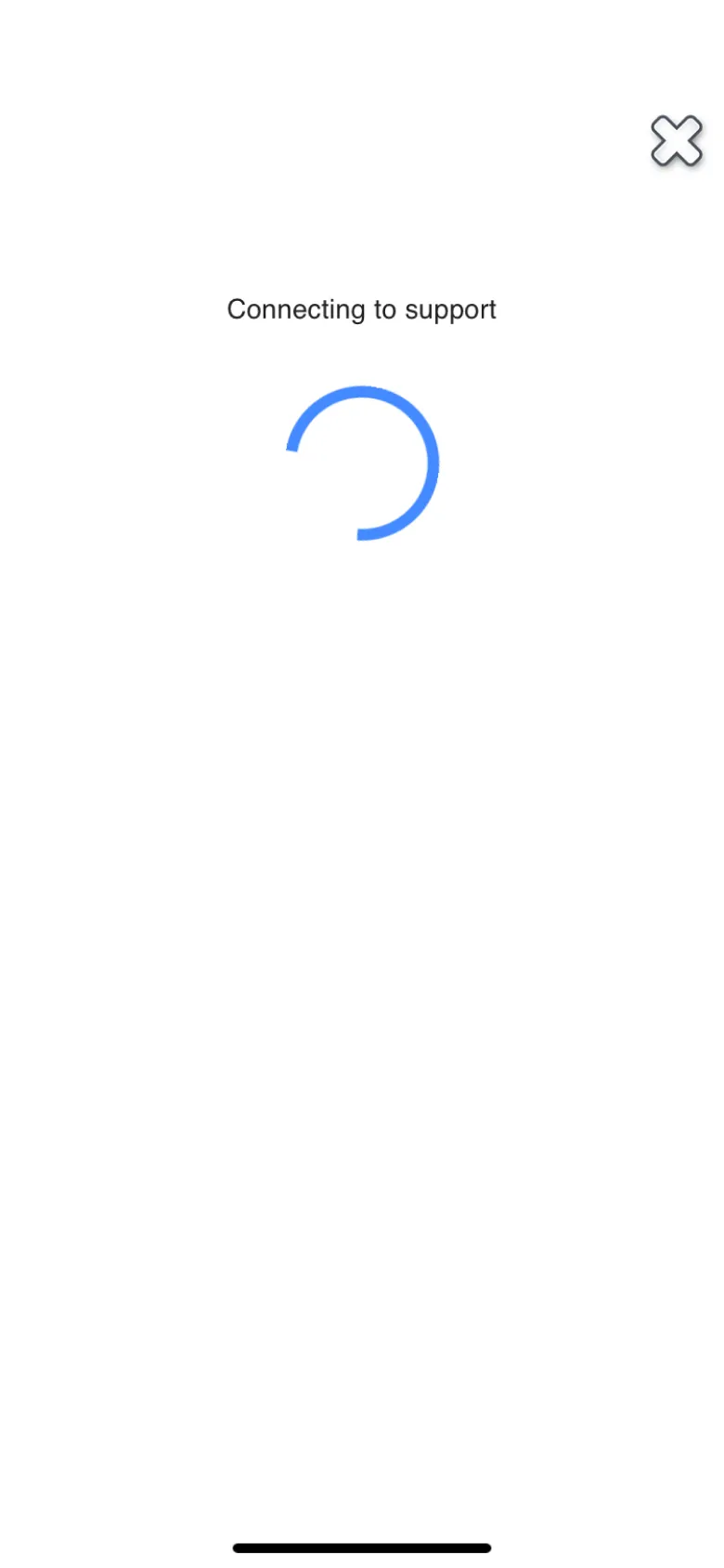 Original support: a loading screen with a spinner