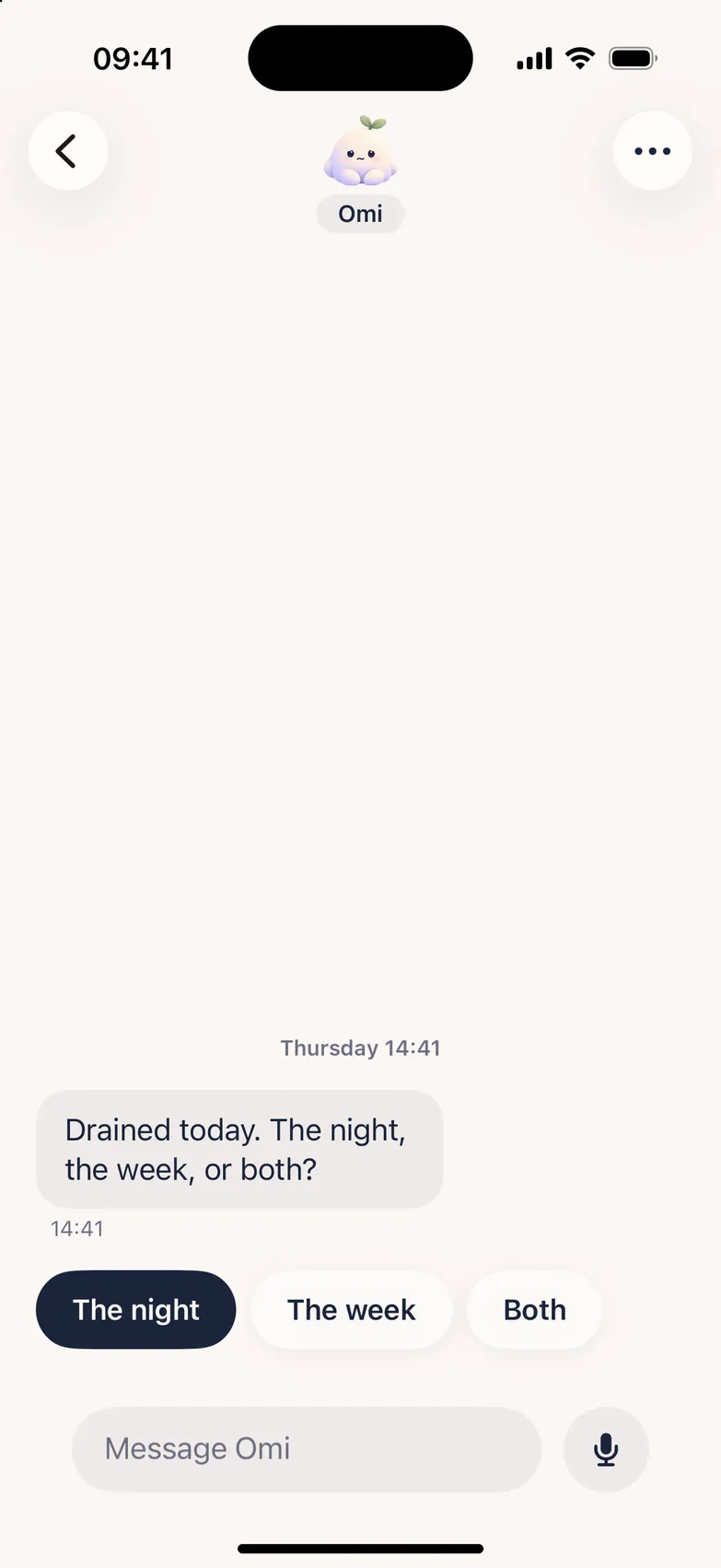 Omi asks whether the night, the week or both drained you