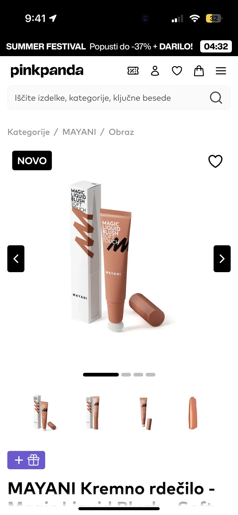 Current Pinkpanda product page on mobile
