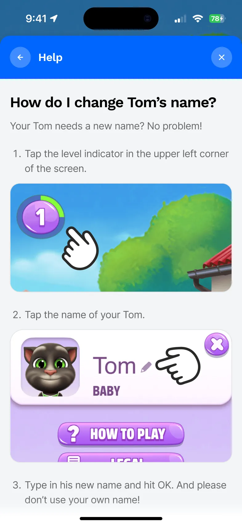 Help article with illustrated steps