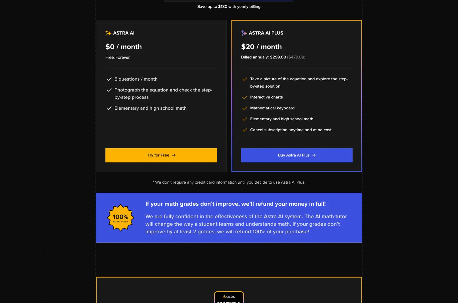 Free and paid plans with the grade guarantee