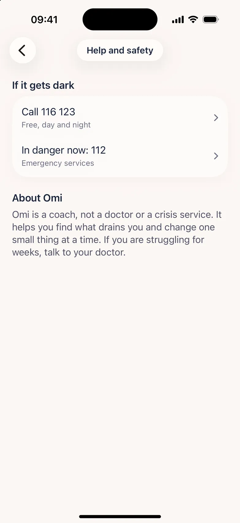 Help and safety with 116 123 and 112