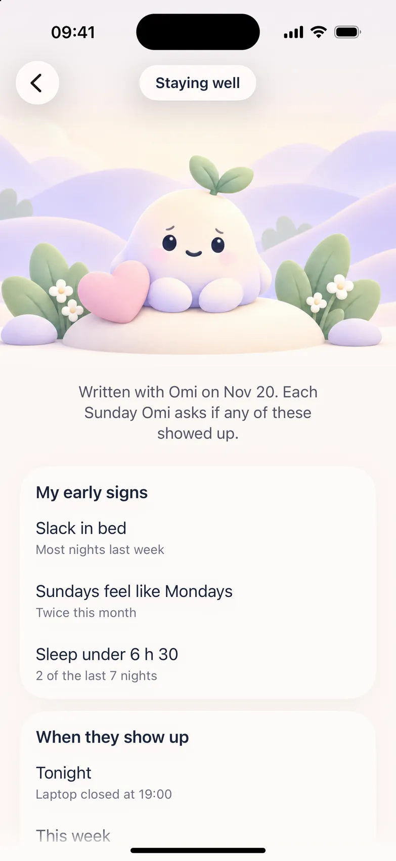 Staying well: your early signs and what you do when they show up