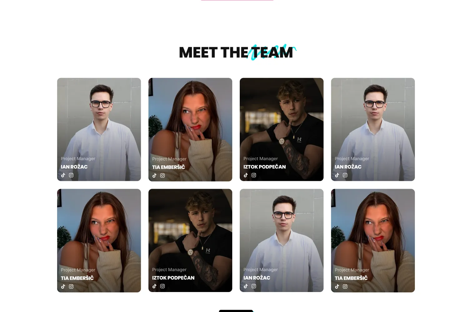 Meet the team, with portraits